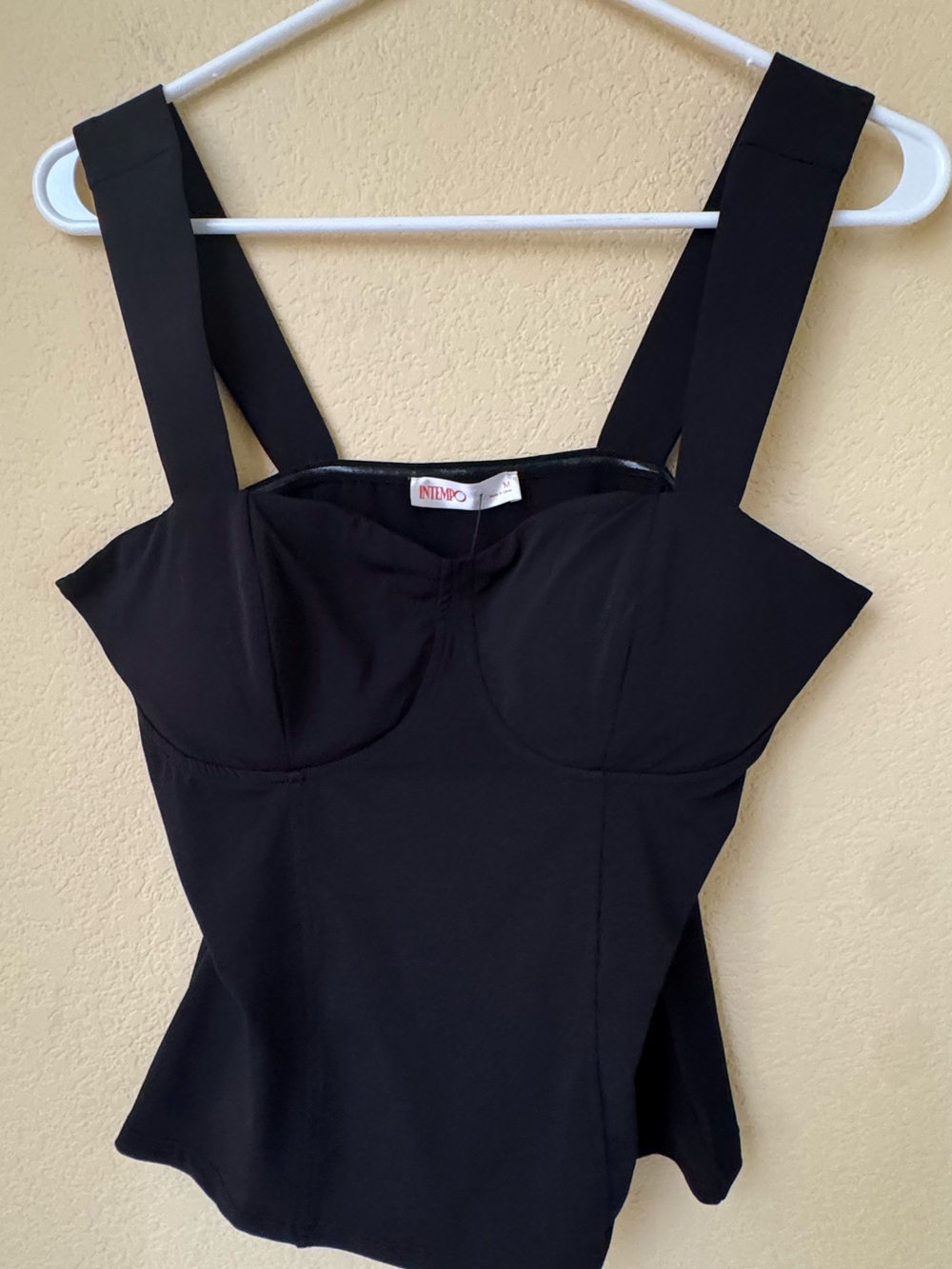 Intempo Black Corset Top - Stretchy Material Size Medium
